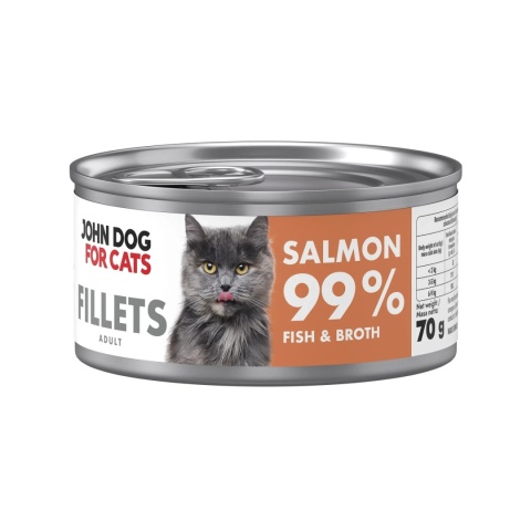 John Dog for Cats Filety Łosoś 70g - karma mokra dla kota pełnoporcjowa