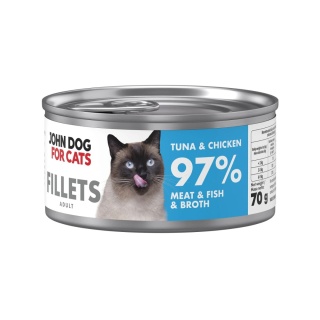 John Dog for Cats Filety Tuńczyk i Kurczak 70g - karma mokra dla kota pełnoporcjowa