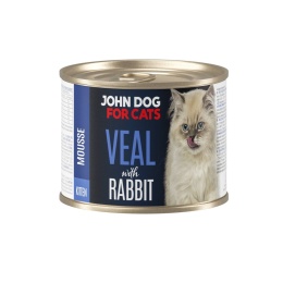 John Dog for Cats Kitten mus cielęcina i królik - karma mokra dla kociąt 200g