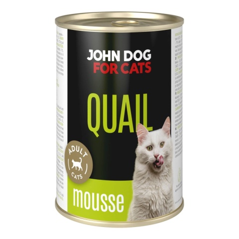 John Dog for Cats mus przepiórka - karma mokra dla kota 400g
