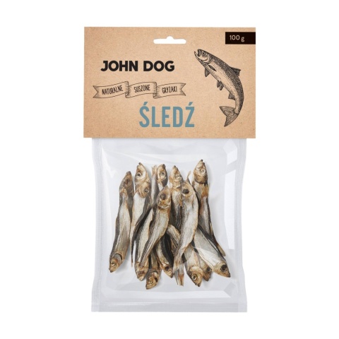 John Dog suszony śledź - naturalny suszony chrupiący gryzak 100g