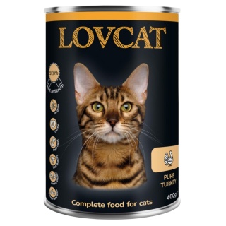 LOVCAT Pure Turkey - indyk puszka dla kotów 400g