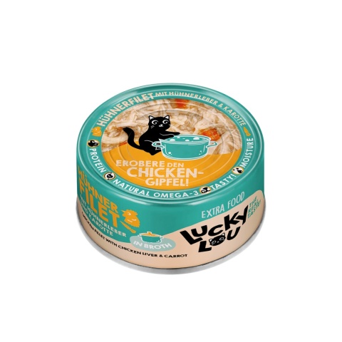 Lucky Lou Extrafood kurczak i wątróbka z kurczaka w bulionie puszka 70g