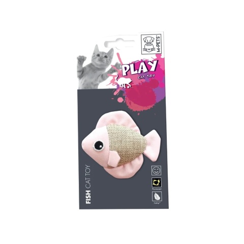 M-Pets Fluorescencyjna rybka z kocimiętką zabawka dla kota w losowym kolorze
