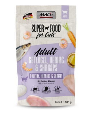 MAC's Cat Superfood drób, śledź i krewetki saszetka 100g