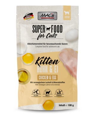 Mac's Cat Kitten Superfood kurczak z jajkiem dla kociąt saszetka 100g