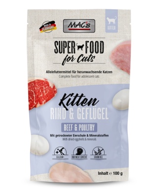 Mac's Cat Kitten Superfood wołowina i drób saszetka 100g