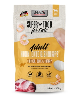 Mac's Cat Superfood kurczak kaczka i krewetki saszetka 100g