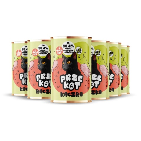 PRZEKOT zestaw 6x400g kaczka - mokra karma dla kota monobiałkowa