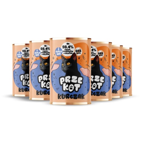 PRZEKOT zestaw 6x400g kurczak - mokra karma dla kota monobiałkowa