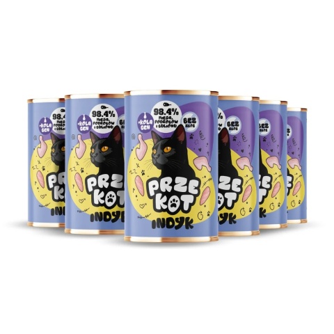 PRZEKOT zestaw 6x400g indyk - mokra karma dla kota monobiałkowa