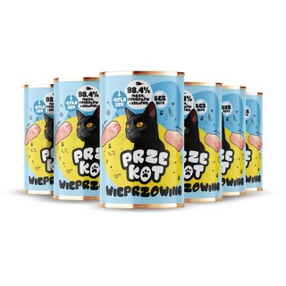 PRZEKOT zestaw 6x400g wieprzowina - mokra karma dla kota monobiałkowa