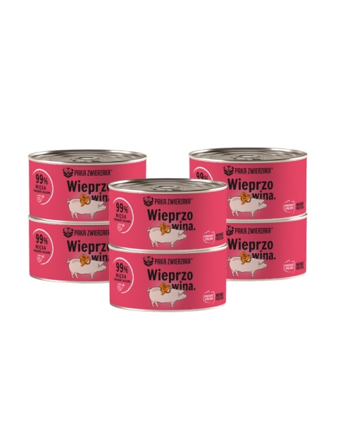 Paka Zwierzaka Wieprzowina zestaw 6x200g - monobiałkowa karma dla kota