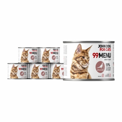 Pakiet 99 MENU John Dog for Cats kurczak i bażant - karma mokra dla kota 6x200g
