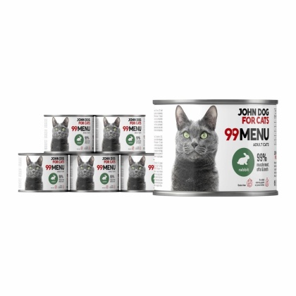 Pakiet 99 MENU John Dog for Cats kurczak i królik - karma mokra dla kota 6x200g
