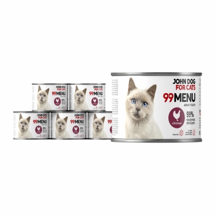 Pakiet 99 MENU John Dog for Cats kurczak - karma mokra dla kota 6x200g