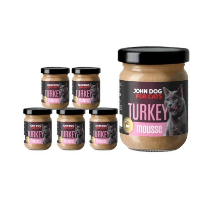 Zestaw 6x100g John Dog for Cats Mousse - mus z indyka