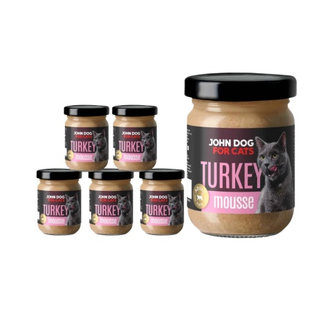 Zestaw 6x100g John Dog for Cats Mousse - mus z indyka
