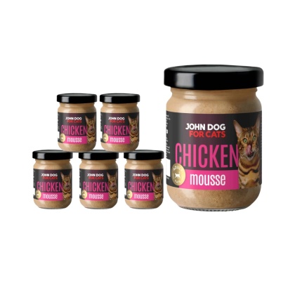 Zestaw 6x100g John Dog for Cats Mousse - mus z kurczaka