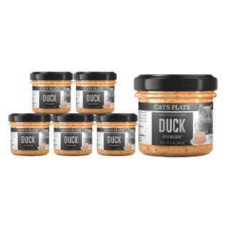 Zestaw Cats Plate Duck mousse - mus z kaczki dla kotów 6x100g