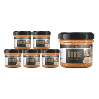 Zestaw Cats Plate Goose mousse - mus z gęsi dla kotów 6x100g