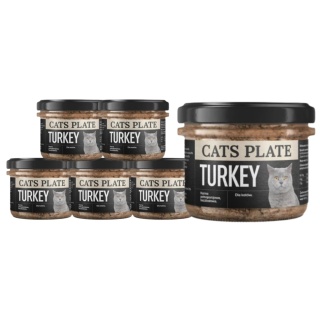 Zestaw Cats Plate Indyk - karma monobiałkowa dla kota 6x180g