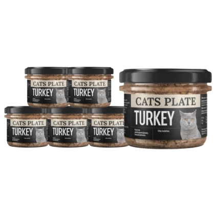 Zestaw Cats Plate Indyk - karma monobiałkowa dla kota 6x180g
