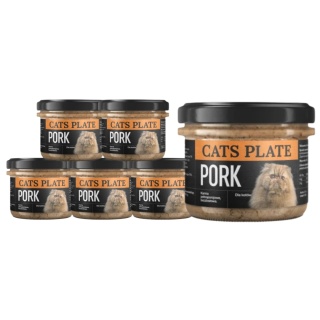 Zestaw Cats Plate Pork - karma dla kota z mięsa wieprzowego 6x180g