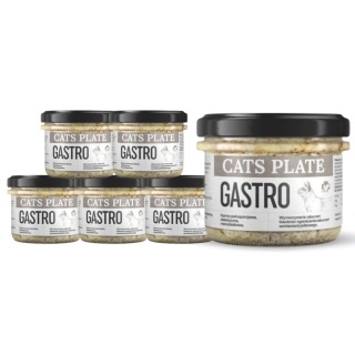 Zestaw Cats Plate Vet Gastro - specjalistyczna karma dla kotów z chorobami układu trawienia 6x180g