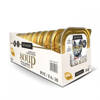 Zestaw Dr Malou Soup kurczak z dynią dla kotów 10x12g