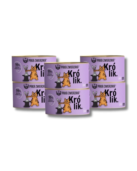 Zestaw Paka Zwierzaka Królik 6x200g - karma mokra dla kota