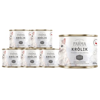 FARMA Królik zestaw 6x200g - karma mokra dla kota monobiałkowa