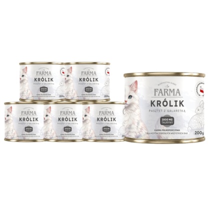 FARMA Królik zestaw 6x200g - karma mokra dla kota monobiałkowa