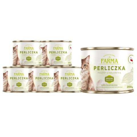 FARMA Perliczka zestaw 6x200g - karma mokra dla kota monobiałkowa