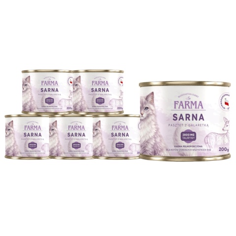 FARMA Sarna zestaw 6x200g - karma mokra dla kota monobiałkowa