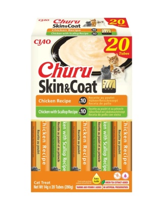 INABA Cat Churu SKIN COAT Chicken Variety 20x14g - przysmaki dla kota 280g