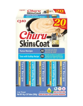 INABA Cat Churu SKIN COAT Tuna Variety 20x14g - przysmaki dla kota 280g