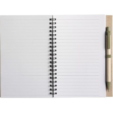 Ekologiczny notes z długopisem zeszyt w linie 60 kartek z nadrukiem zielony KOTES Ekologiczny notes z długopisem zeszyt w linie 60 kartek z nadrukiem zielony KOTES